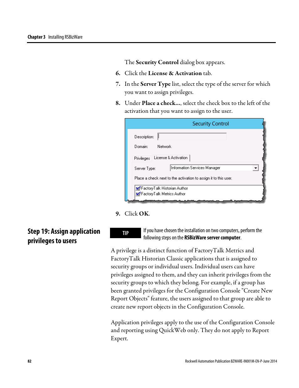 Step 19: assign application privileges to users, E 82) | Rockwell Automation RSBizWare Administration Guide User Manual | Page 82 / 312