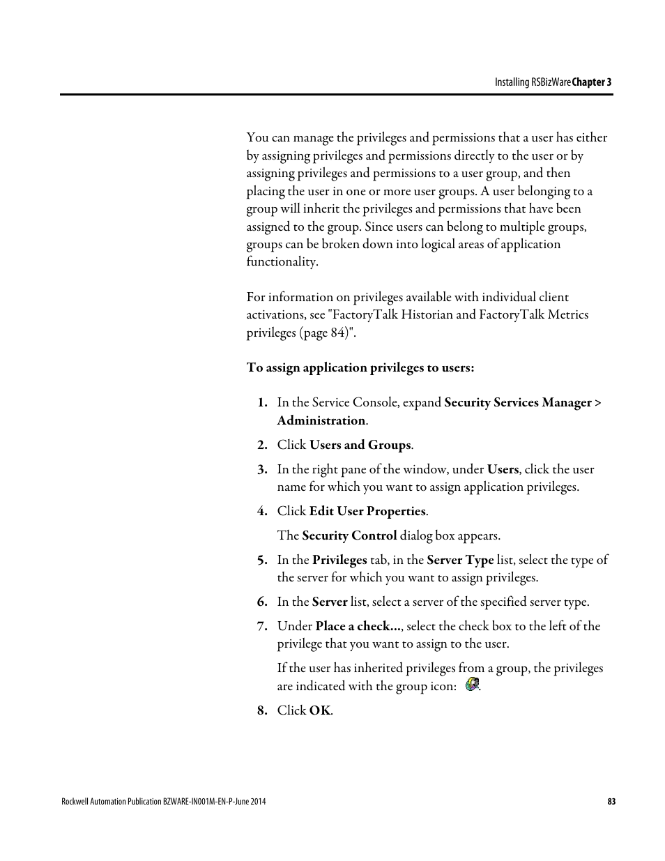 Rockwell Automation RSBizWare Administration Guide User Manual | Page 83 / 312