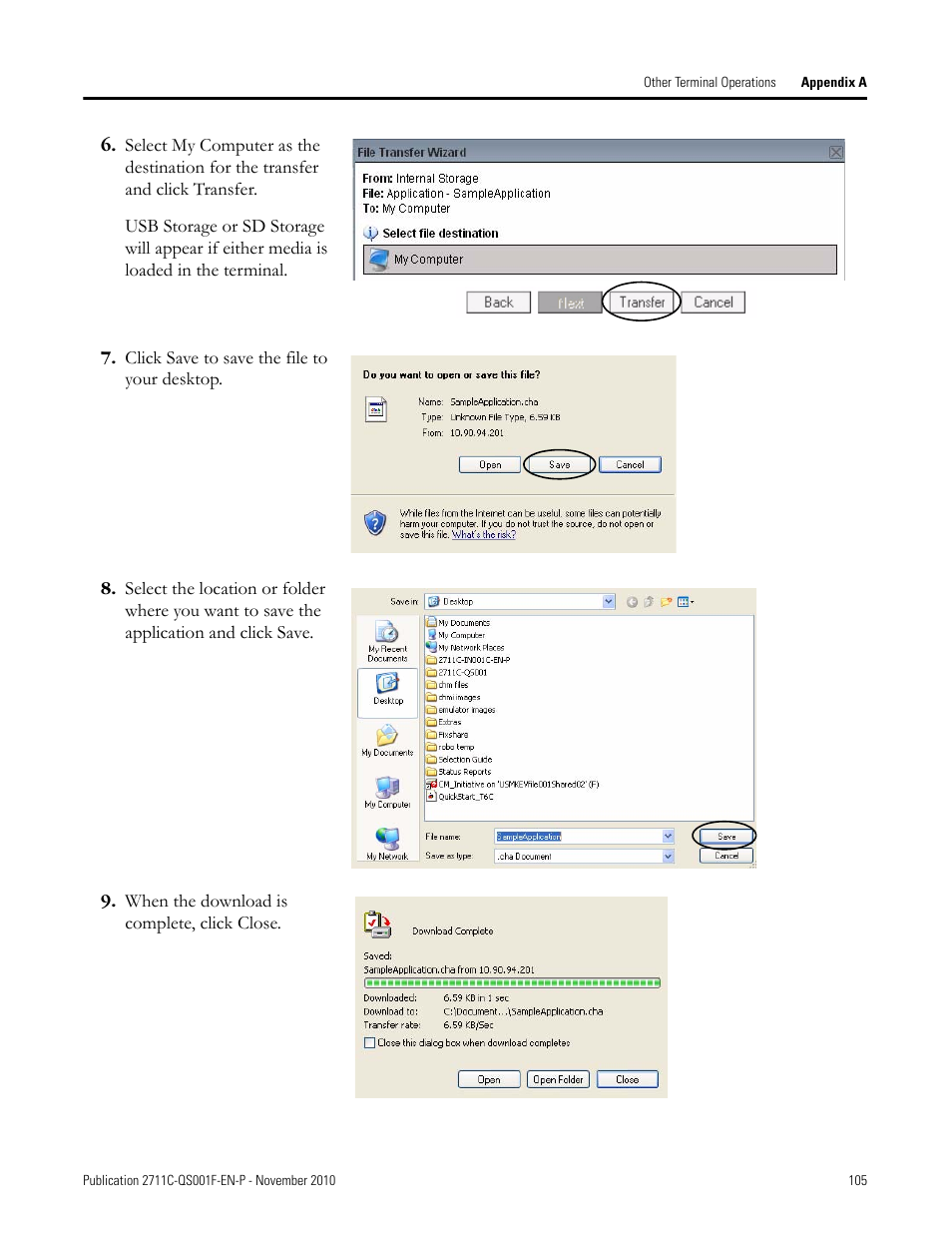 Rockwell Automation 2711C-xxxx PanelView Component HMI Terminals Quick Start User Manual | Page 105 / 110