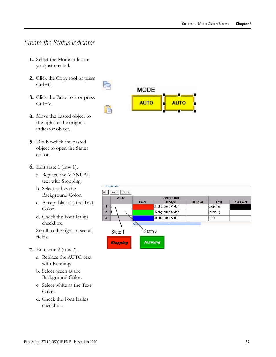 Create the status indicator | Rockwell Automation 2711C-xxxx PanelView Component HMI Terminals Quick Start User Manual | Page 67 / 110