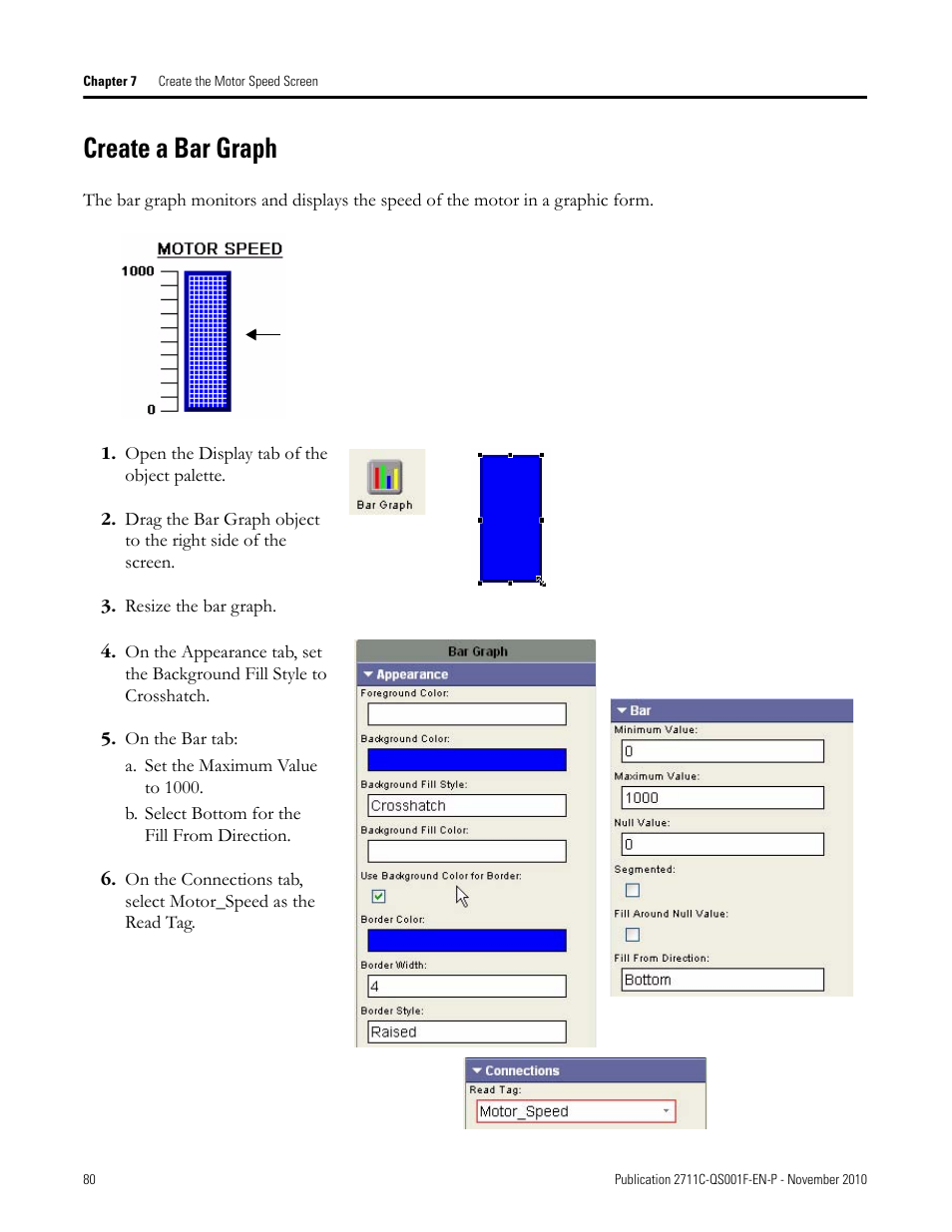 Create a bar graph, Create a bar, Graph | Rockwell Automation 2711C-xxxx PanelView Component HMI Terminals Quick Start User Manual | Page 80 / 110