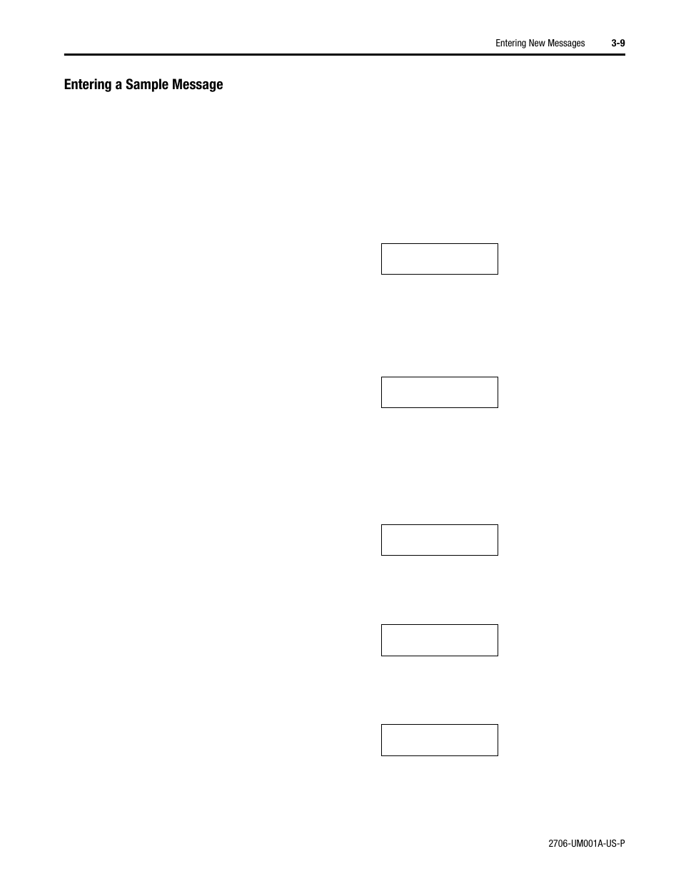 Entering a sample message | Rockwell Automation 2706-DXX Dataliner Message Display DL5 Series User Manual | Page 33 / 119