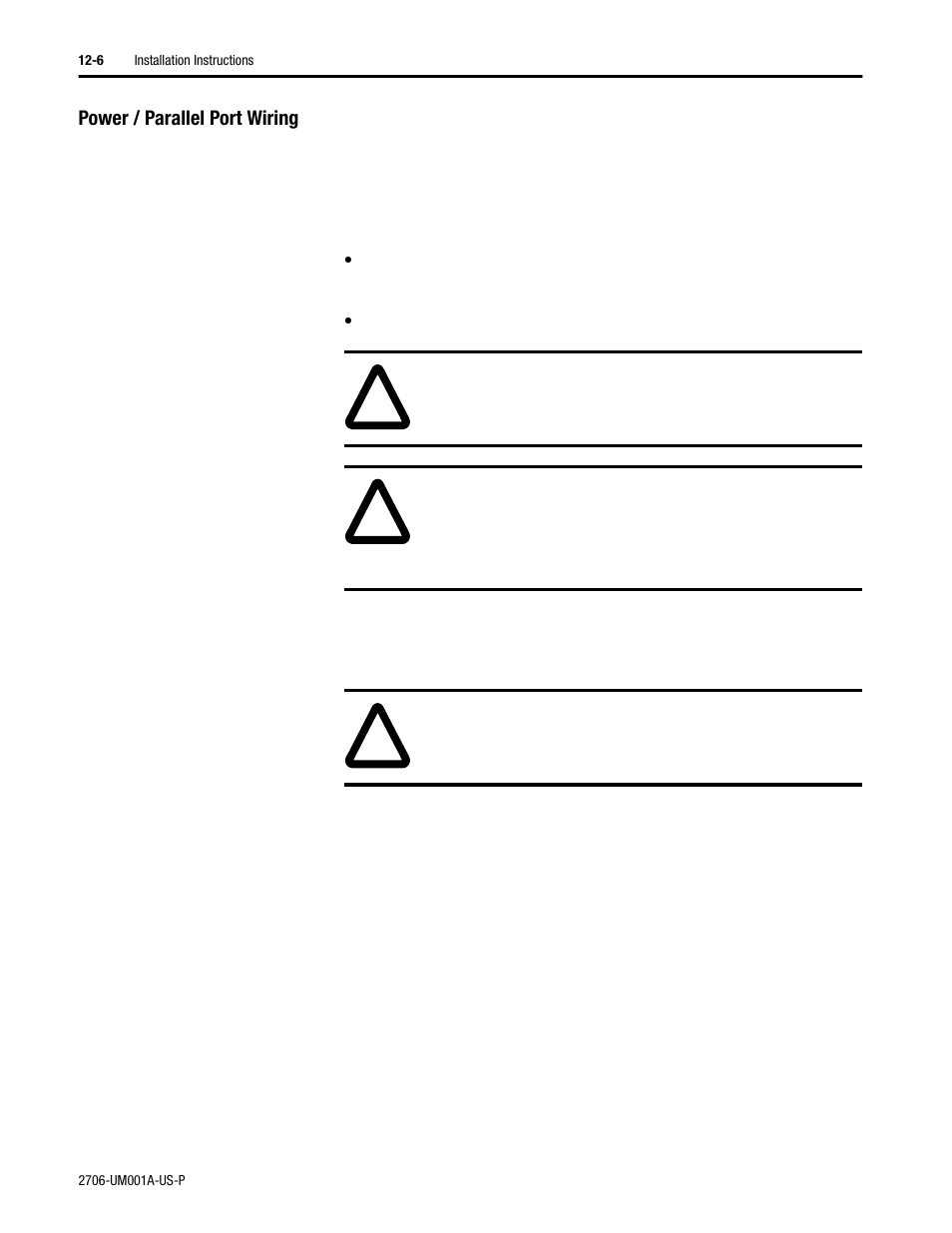 Power / parallel port wiring | Rockwell Automation 2706-DXX Dataliner Message Display DL5 Series User Manual | Page 94 / 119