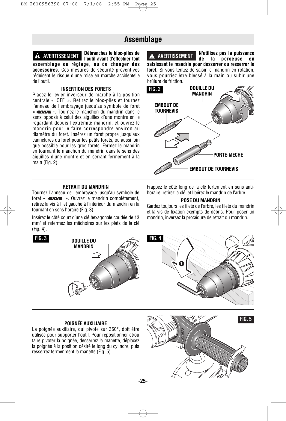 Assemblage | Bosch 37614 User Manual | Page 25 / 52