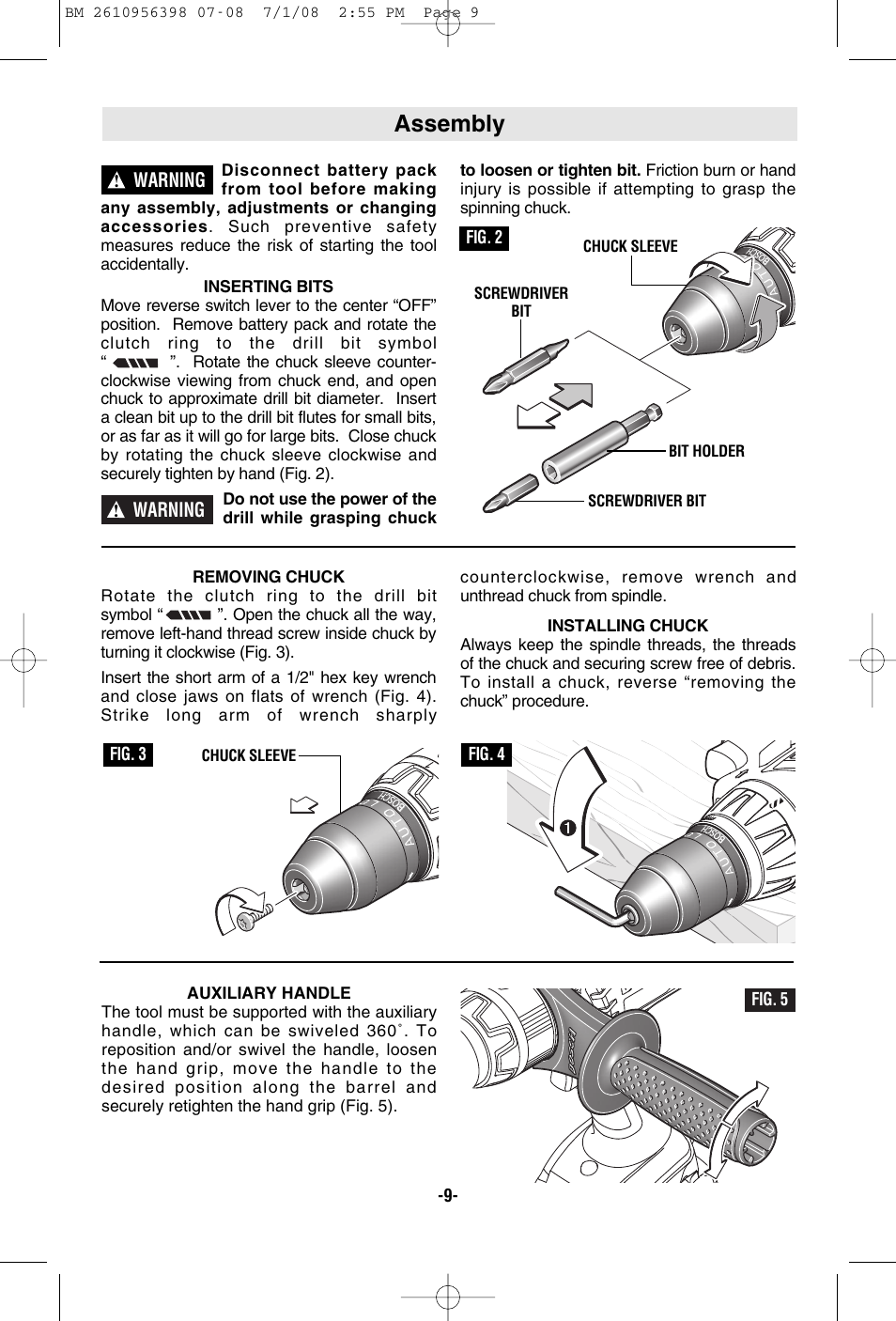 Assembly | Bosch 37614 User Manual | Page 9 / 52