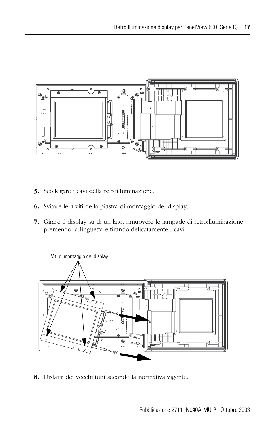 Rockwell Automation 2711-NL5 Display Backlight for PanelView 600 (Series C) User Manual | Page 17 / 28