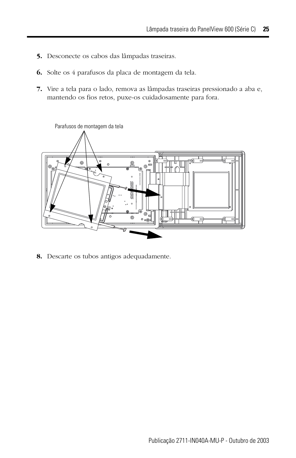Rockwell Automation 2711-NL5 Display Backlight for PanelView 600 (Series C) User Manual | Page 25 / 28