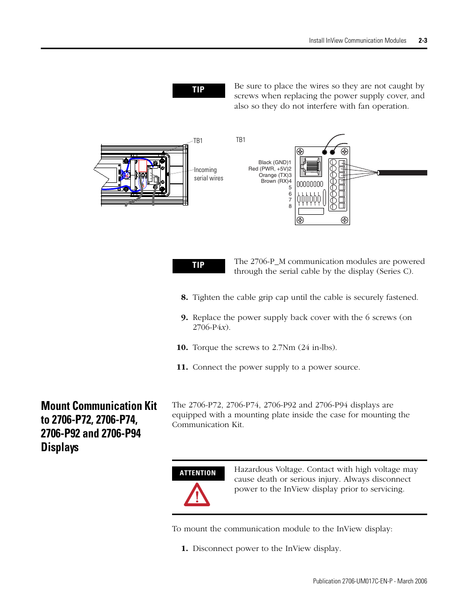 Rockwell Automation 2706-PRIO_PDH485_PDHP_PDNET_PCNET_PENET_PENET1 InView Communication Module User Manual User Manual | Page 19 / 114