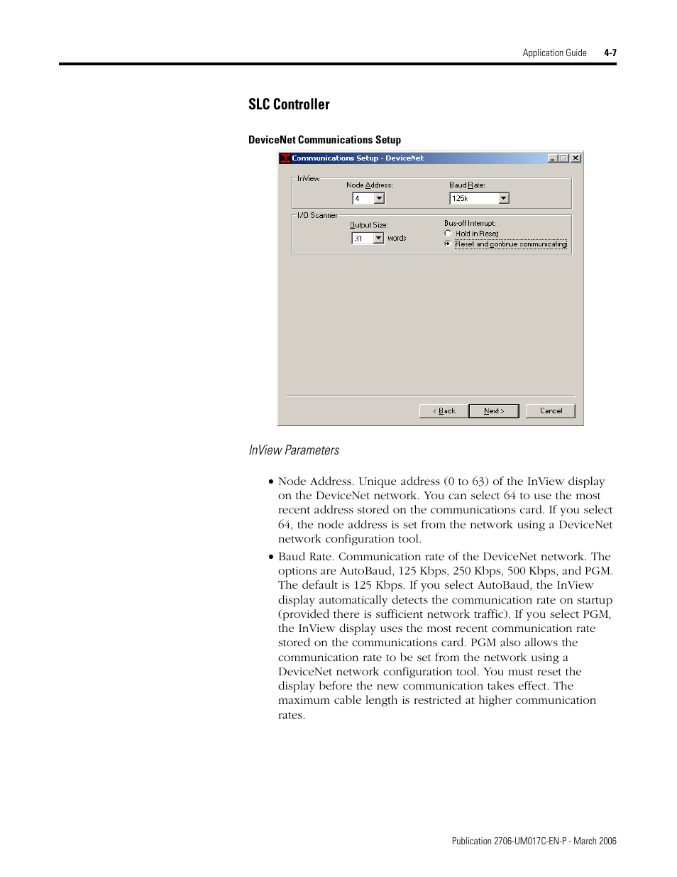 Slc controller | Rockwell Automation 2706-PRIO_PDH485_PDHP_PDNET_PCNET_PENET_PENET1 InView Communication Module User Manual User Manual | Page 57 / 114