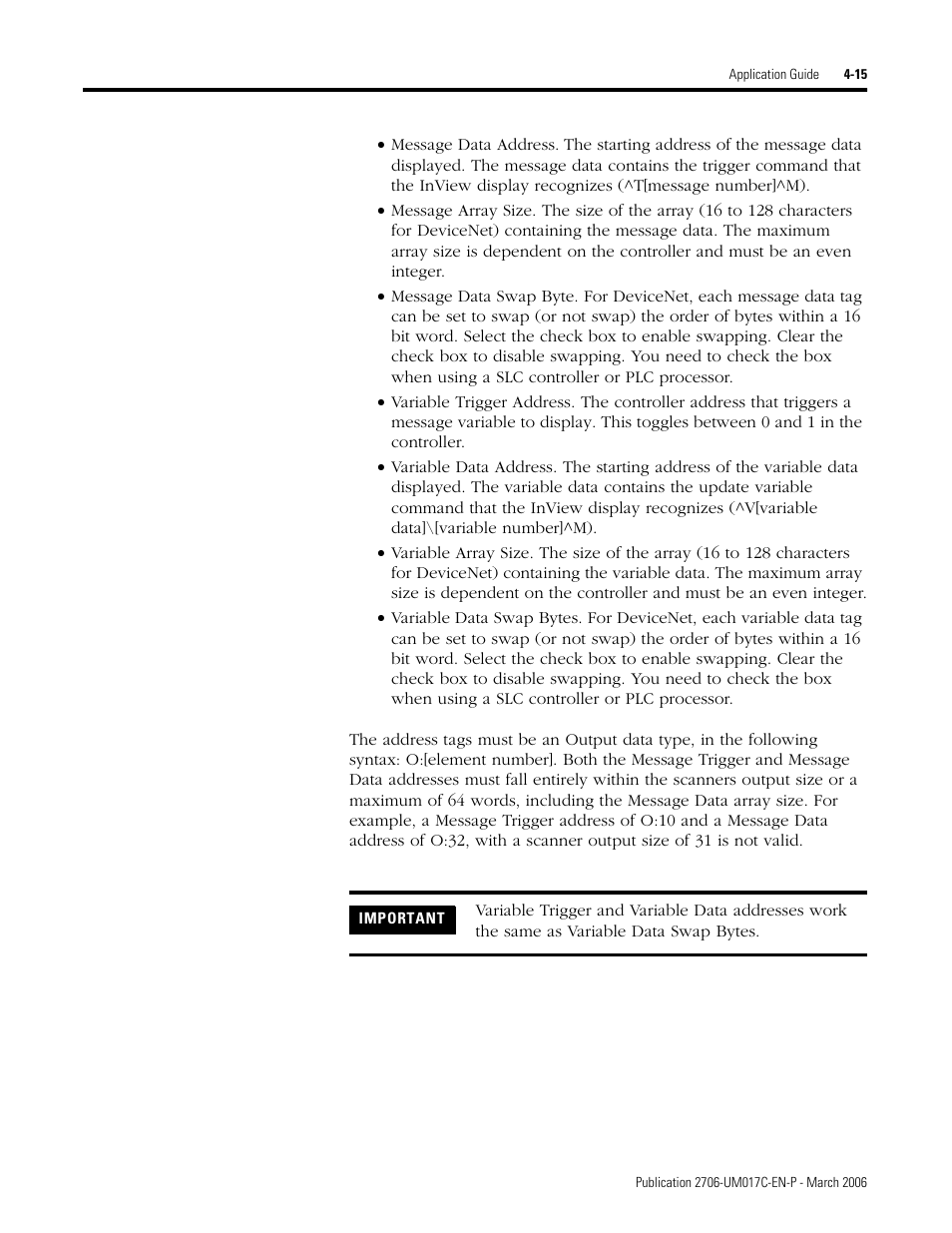 Rockwell Automation 2706-PRIO_PDH485_PDHP_PDNET_PCNET_PENET_PENET1 InView Communication Module User Manual User Manual | Page 65 / 114