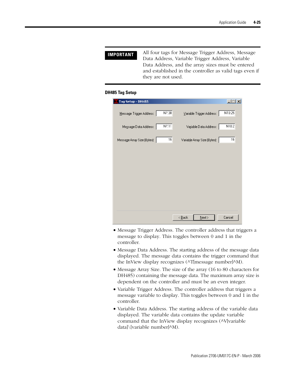 Rockwell Automation 2706-PRIO_PDH485_PDHP_PDNET_PCNET_PENET_PENET1 InView Communication Module User Manual User Manual | Page 75 / 114