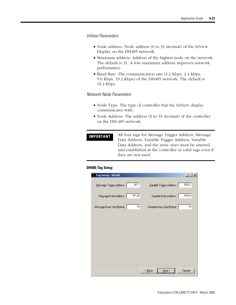 Rockwell Automation 2706-PRIO_PDH485_PDHP_PDNET_PCNET_PENET_PENET1 InView Communication Module User Manual User Manual | Page 77 / 114