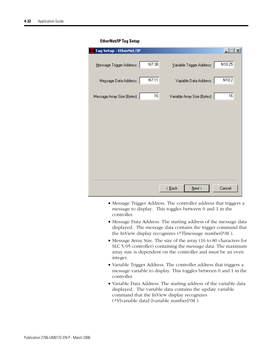 Rockwell Automation 2706-PRIO_PDH485_PDHP_PDNET_PCNET_PENET_PENET1 InView Communication Module User Manual User Manual | Page 82 / 114