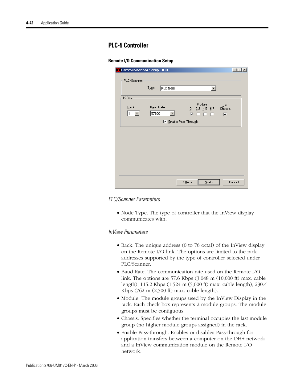 Plc-5 controller | Rockwell Automation 2706-PRIO_PDH485_PDHP_PDNET_PCNET_PENET_PENET1 InView Communication Module User Manual User Manual | Page 92 / 114