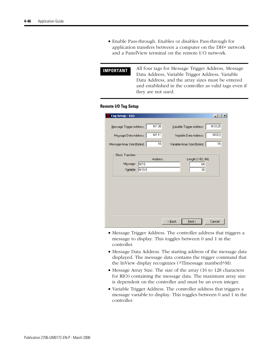 Rockwell Automation 2706-PRIO_PDH485_PDHP_PDNET_PCNET_PENET_PENET1 InView Communication Module User Manual User Manual | Page 96 / 114