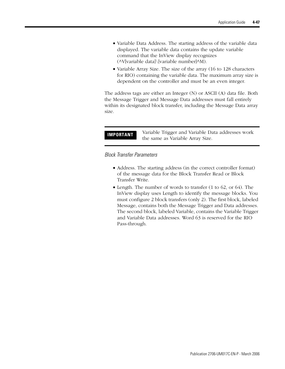 Rockwell Automation 2706-PRIO_PDH485_PDHP_PDNET_PCNET_PENET_PENET1 InView Communication Module User Manual User Manual | Page 97 / 114