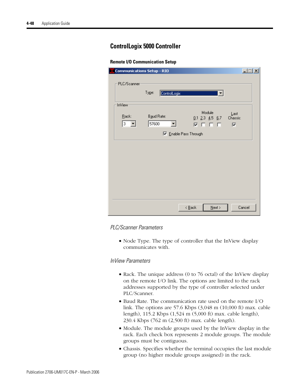 Controllogix 5000 controller | Rockwell Automation 2706-PRIO_PDH485_PDHP_PDNET_PCNET_PENET_PENET1 InView Communication Module User Manual User Manual | Page 98 / 114