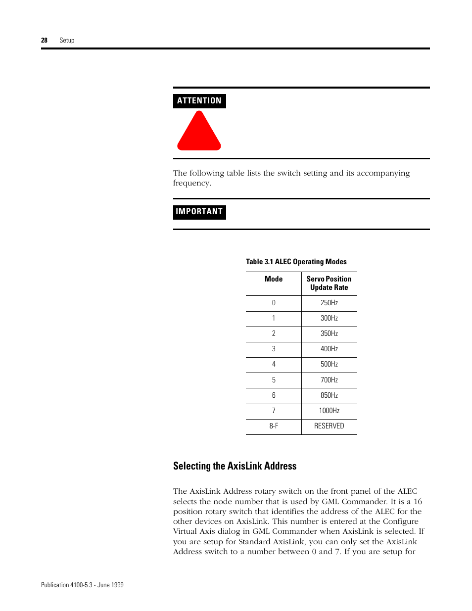 Rockwell Automation 4100 ALEC AXIS LINK ENCODER CONVERTER User Manual | Page 36 / 61