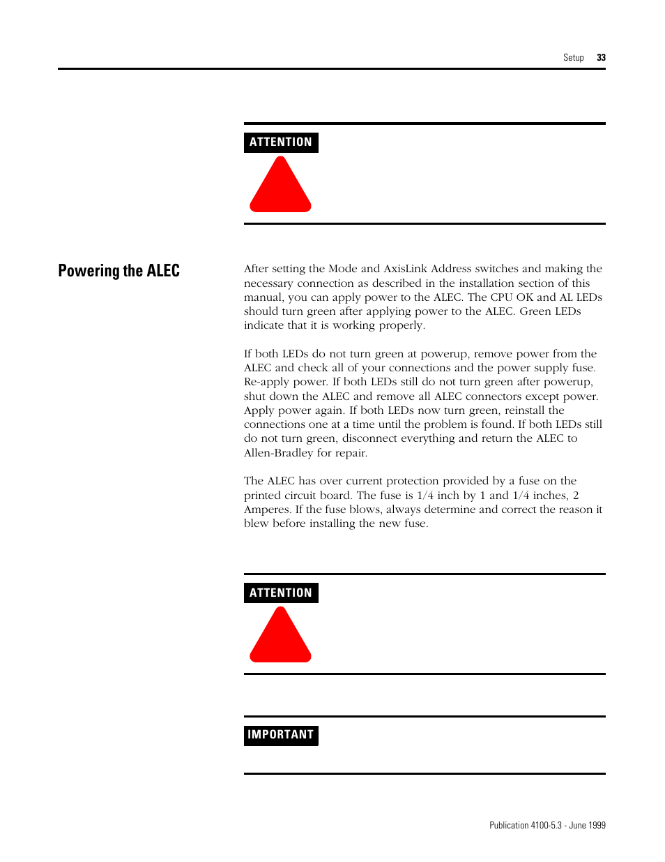 Rockwell Automation 4100 ALEC AXIS LINK ENCODER CONVERTER User Manual | Page 41 / 61