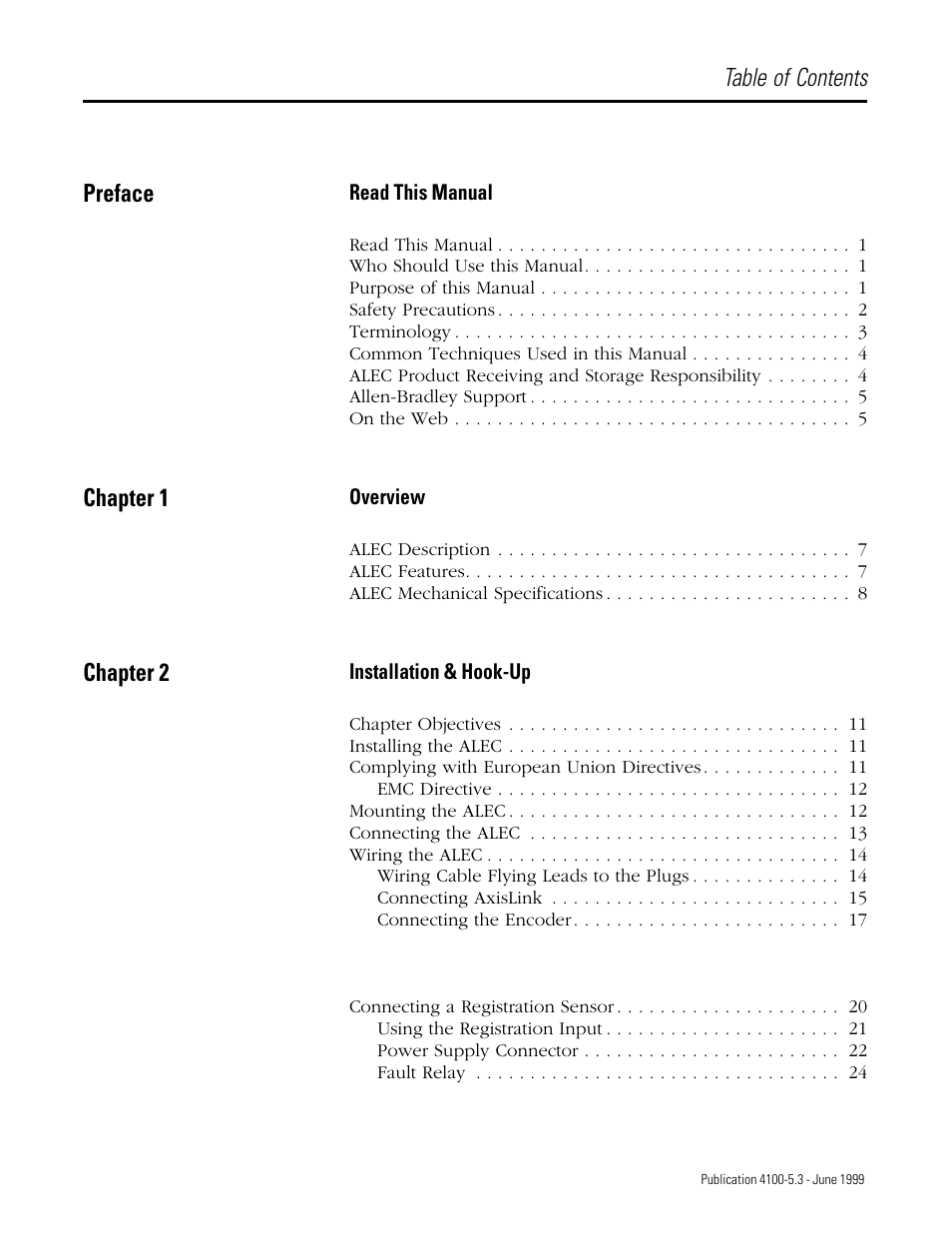 Rockwell Automation 4100 ALEC AXIS LINK ENCODER CONVERTER User Manual | Page 5 / 61