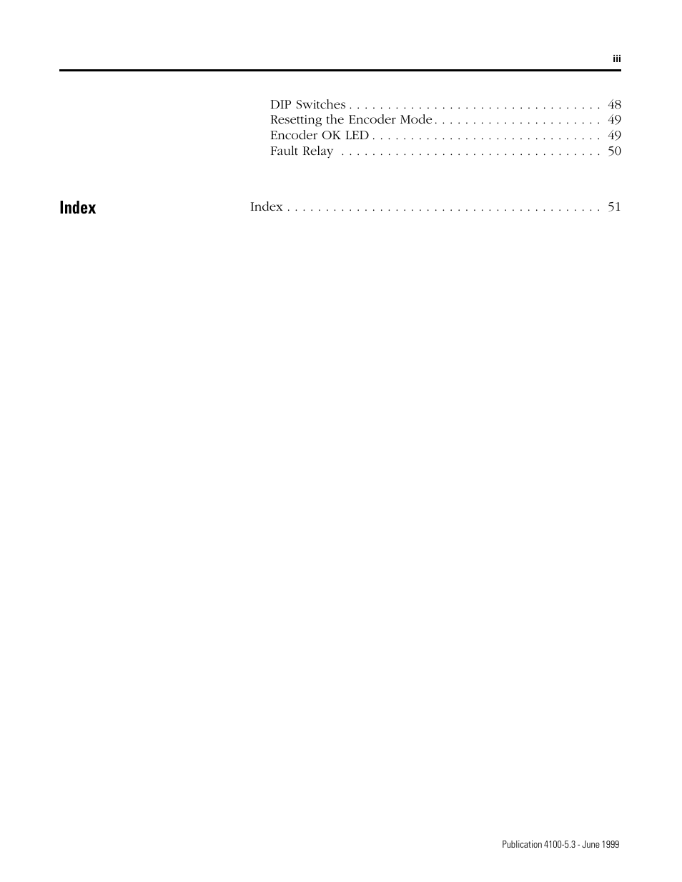 Index | Rockwell Automation 4100 ALEC AXIS LINK ENCODER CONVERTER User Manual | Page 7 / 61