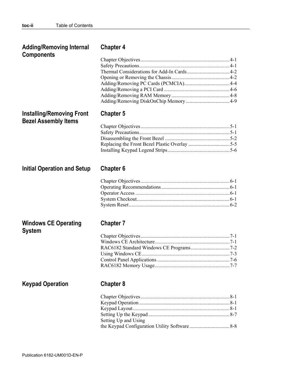 Rockwell Automation 6182 Industrial Computer for the Windows CE Operating System User Manual | Page 4 / 160