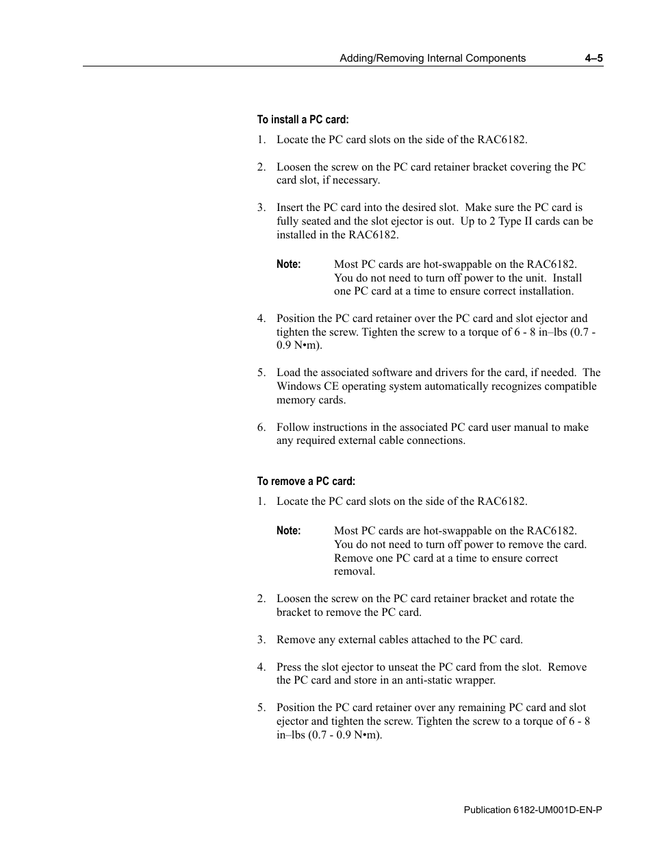 Rockwell Automation 6182 Industrial Computer for the Windows CE Operating System User Manual | Page 43 / 160