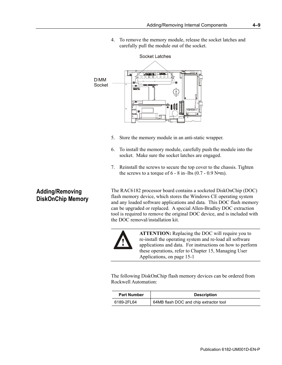 Rockwell Automation 6182 Industrial Computer for the Windows CE Operating System User Manual | Page 47 / 160
