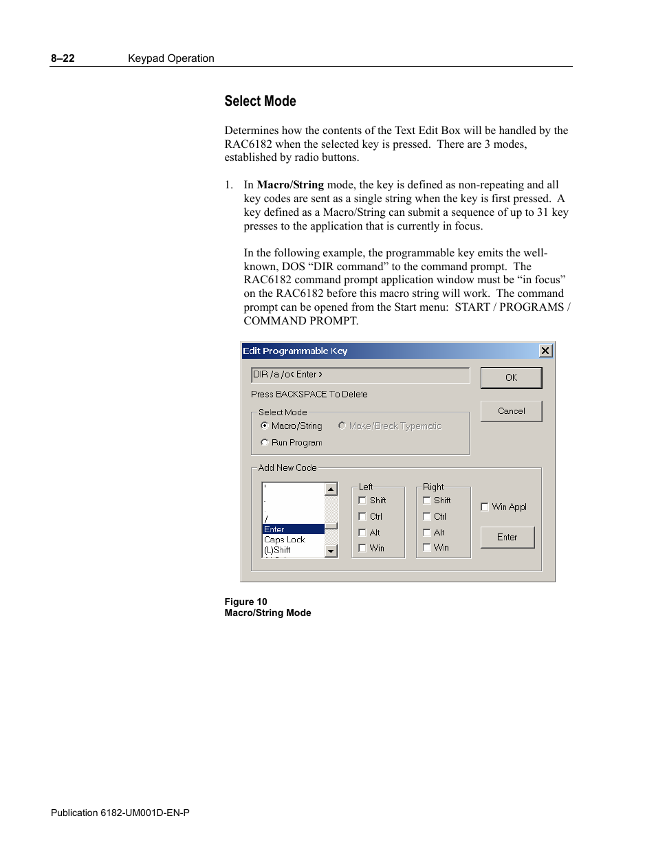Select mode | Rockwell Automation 6182 Industrial Computer for the Windows CE Operating System User Manual | Page 90 / 160