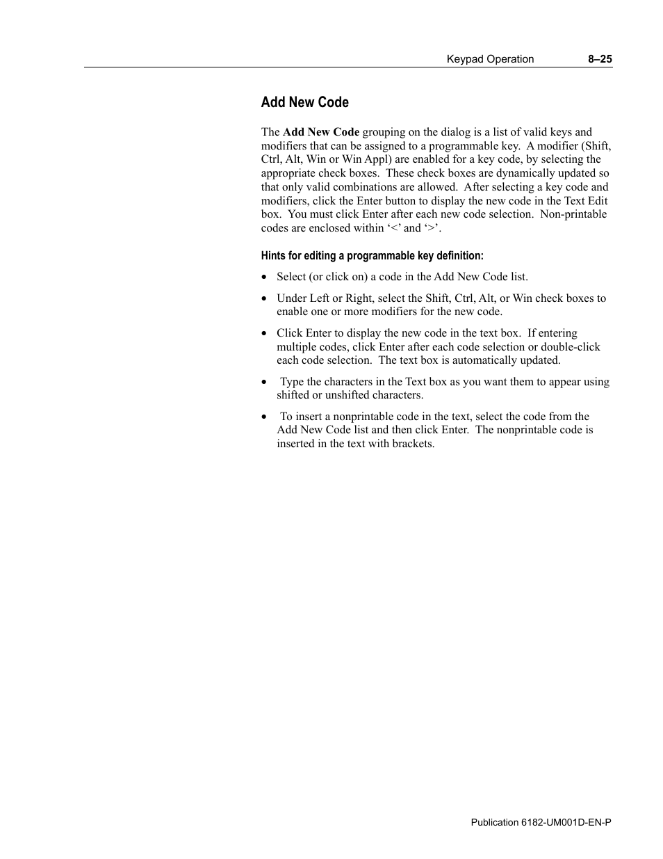 Add new code | Rockwell Automation 6182 Industrial Computer for the Windows CE Operating System User Manual | Page 93 / 160
