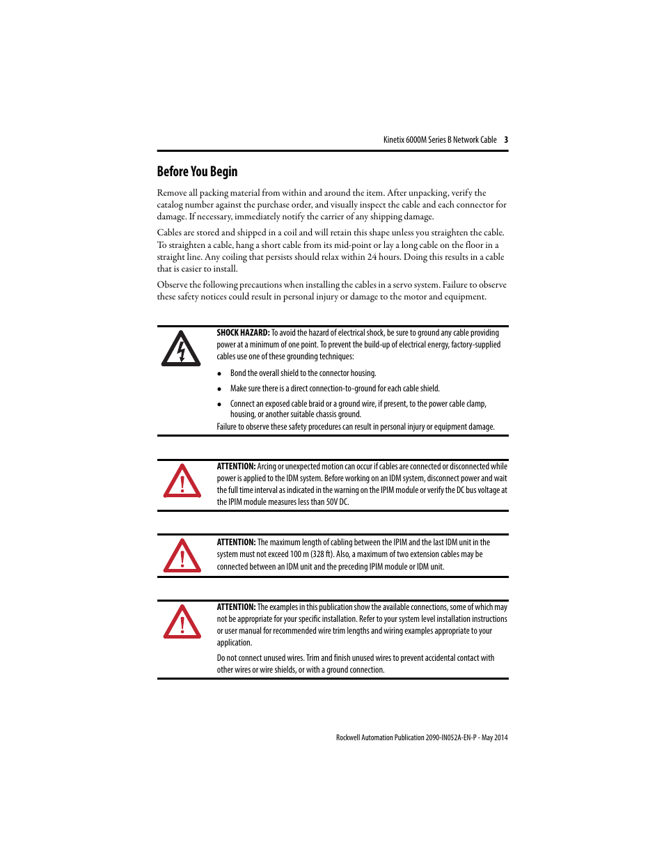 Before you begin | Rockwell Automation 2090-CNSxxx Kinetix 6000M Series B Network Communication Cable Installation Instructions User Manual | Page 3 / 8