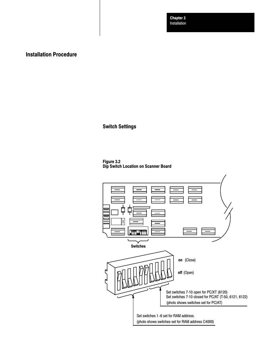 Installation procedure | Rockwell Automation 6008-SI IBM PC I/O SCNNR 6008-SI User Manual | Page 23 / 136