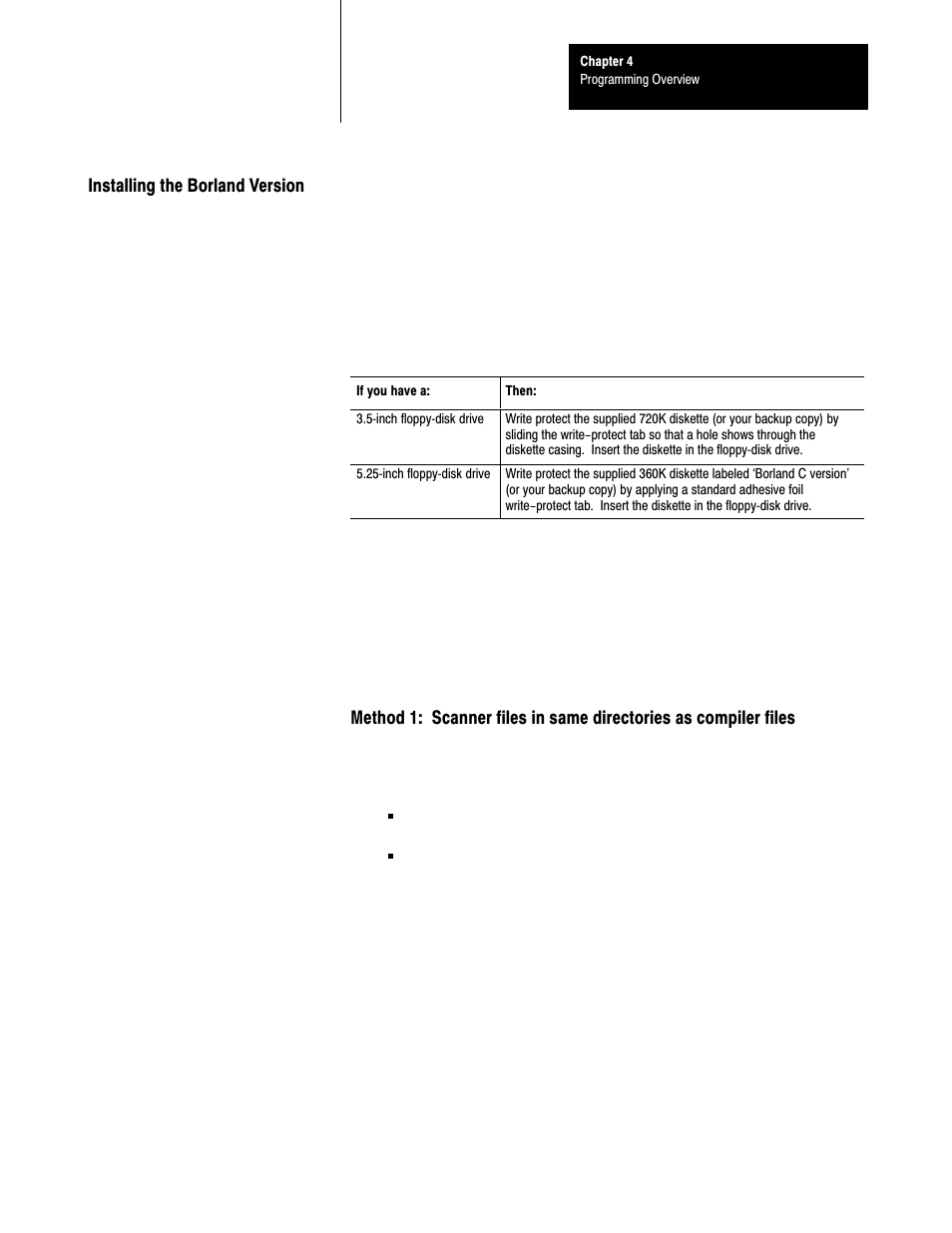 Installing the borland version | Rockwell Automation 6008-SI IBM PC I/O SCNNR 6008-SI User Manual | Page 30 / 136