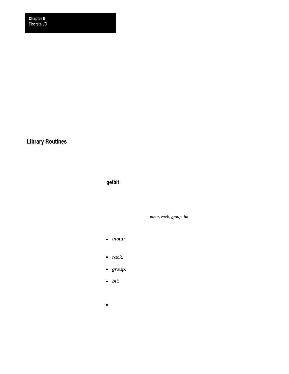 Library routines | Rockwell Automation 6008-SI IBM PC I/O SCNNR 6008-SI User Manual | Page 59 / 136