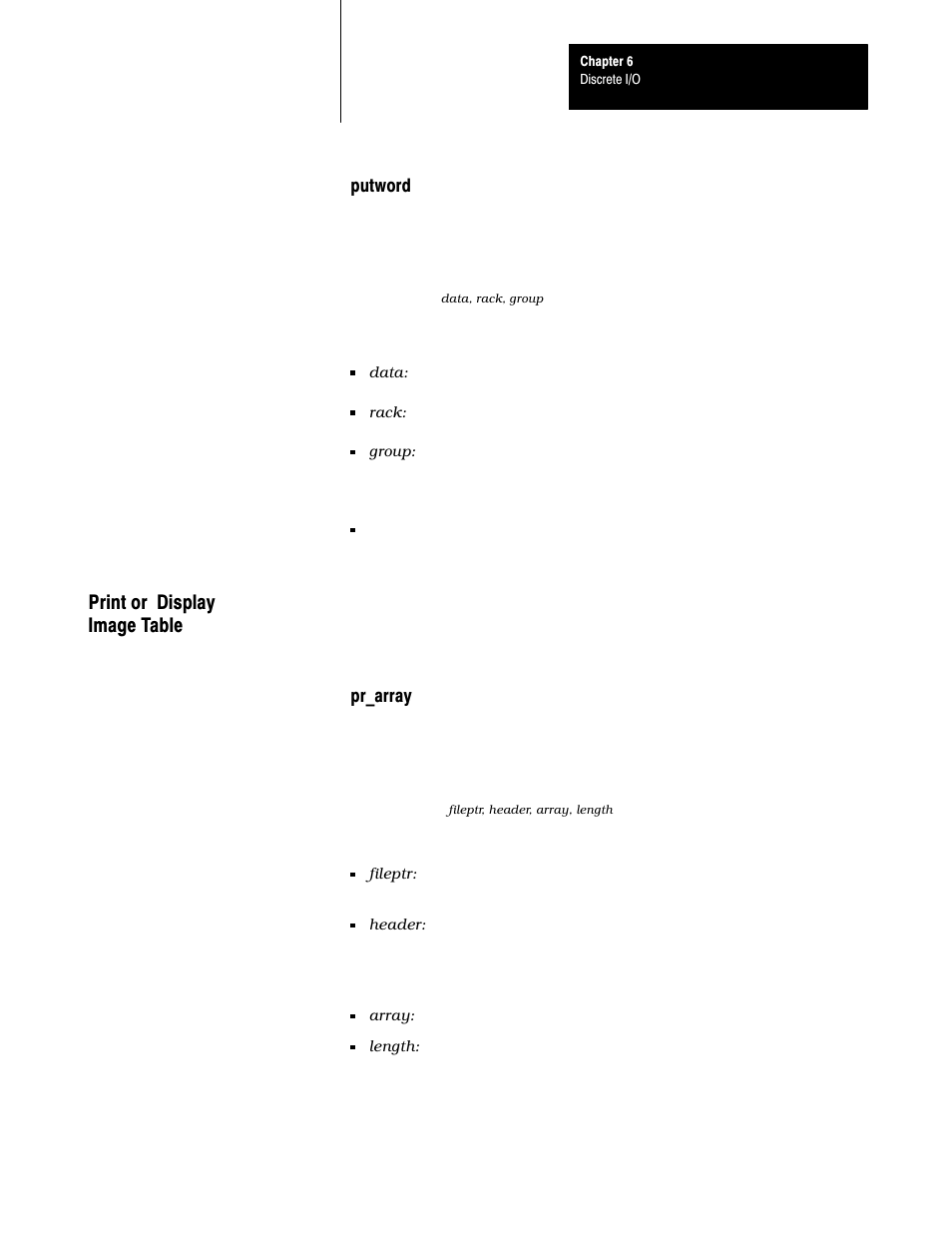 Print or display image table | Rockwell Automation 6008-SI IBM PC I/O SCNNR 6008-SI User Manual | Page 64 / 136