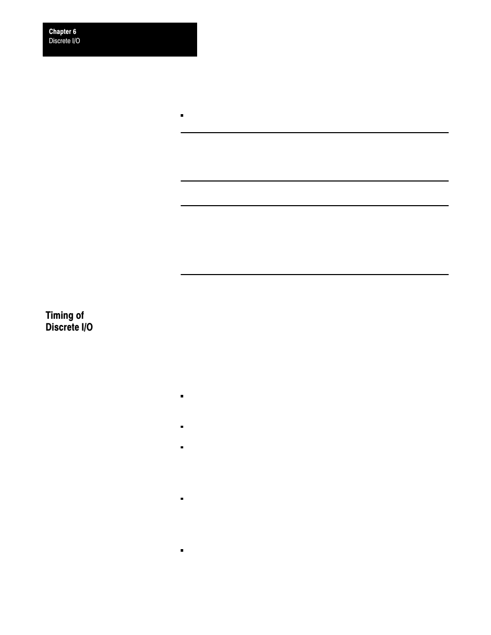 Timing of discrete i/o, 6ć10 | Rockwell Automation 6008-SI IBM PC I/O SCNNR 6008-SI User Manual | Page 65 / 136