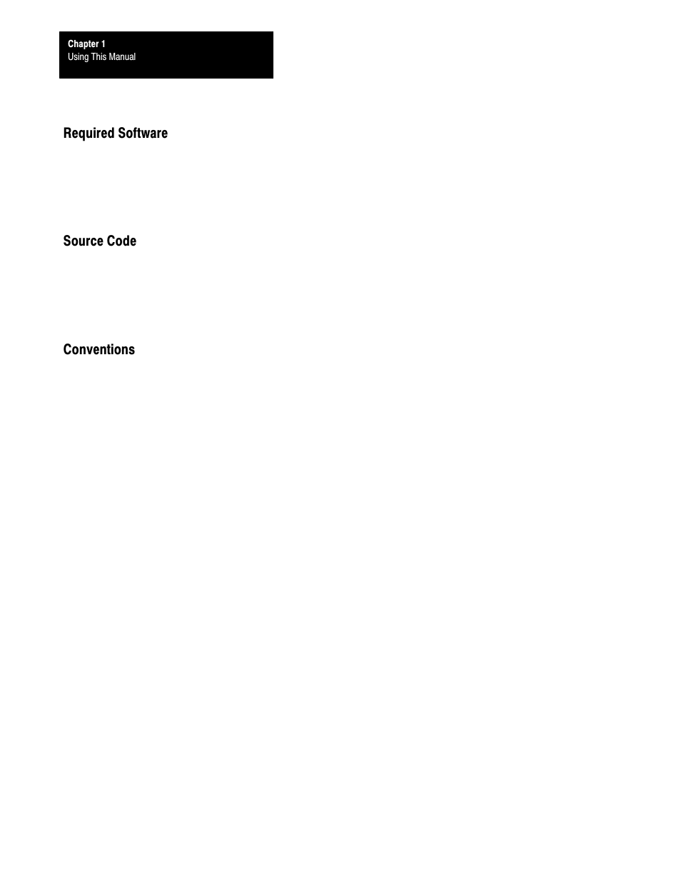 Required software, Source code, Conventions | Rockwell Automation 6008-SI IBM PC I/O SCNNR 6008-SI User Manual | Page 8 / 136