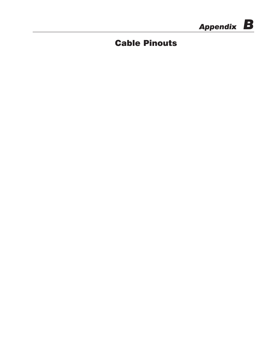 B - cable pinouts, Cable pinouts | Rockwell Automation 2755 StrataScan Bar Code Readers User Manual | Page 53 / 68