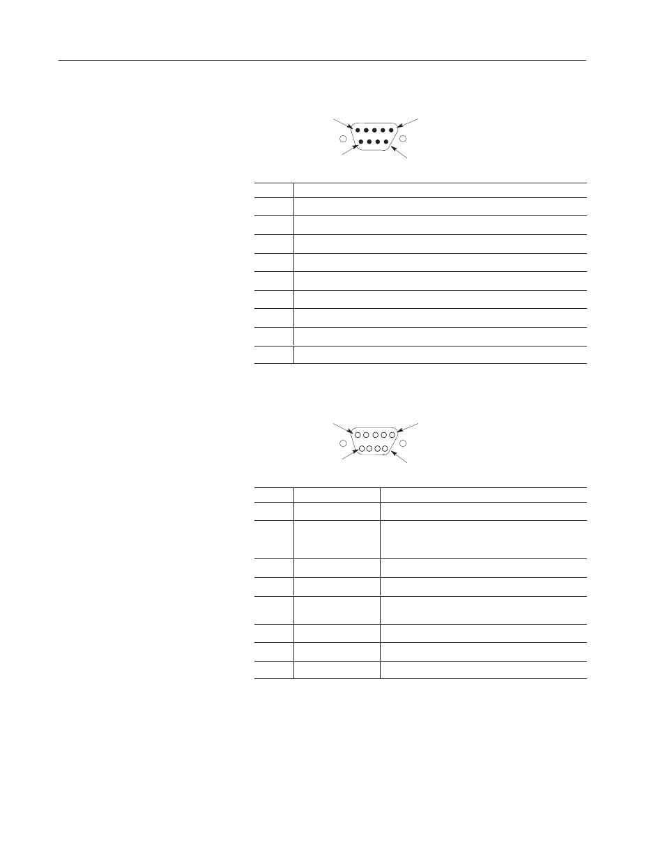 Hand-held port pinouts, Hand–held port pinouts, Power supply port | Rockwell Automation 2755 StrataScan Bar Code Readers User Manual | Page 56 / 68