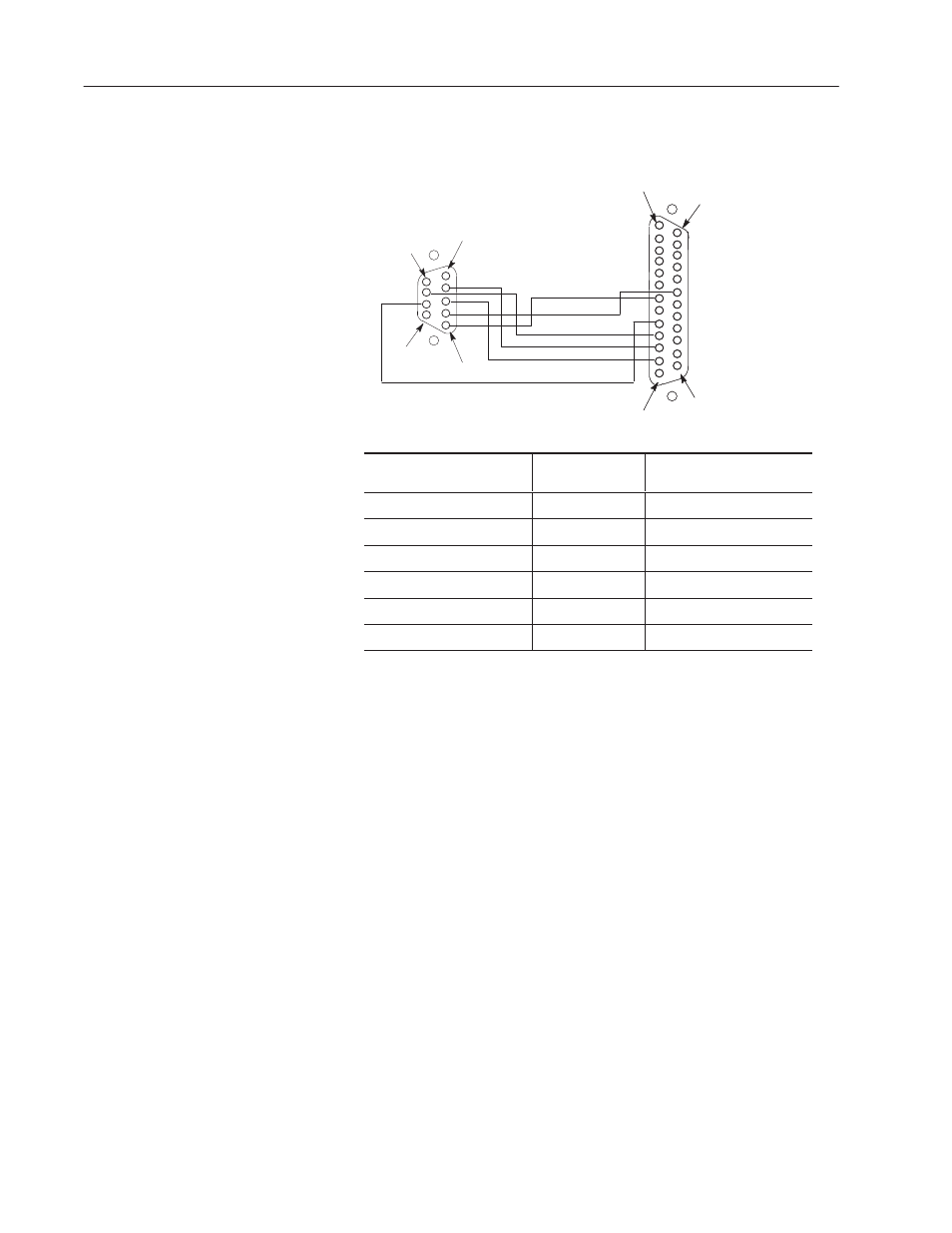 Reader null modem cable pinouts | Rockwell Automation 2755 StrataScan Bar Code Readers User Manual | Page 60 / 68