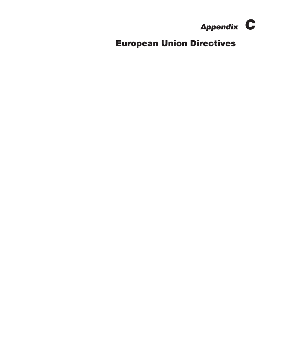 C - european union directives, Compliance to european union directives, European union directives | Appendix | Rockwell Automation 2755 StrataScan Bar Code Readers User Manual | Page 63 / 68
