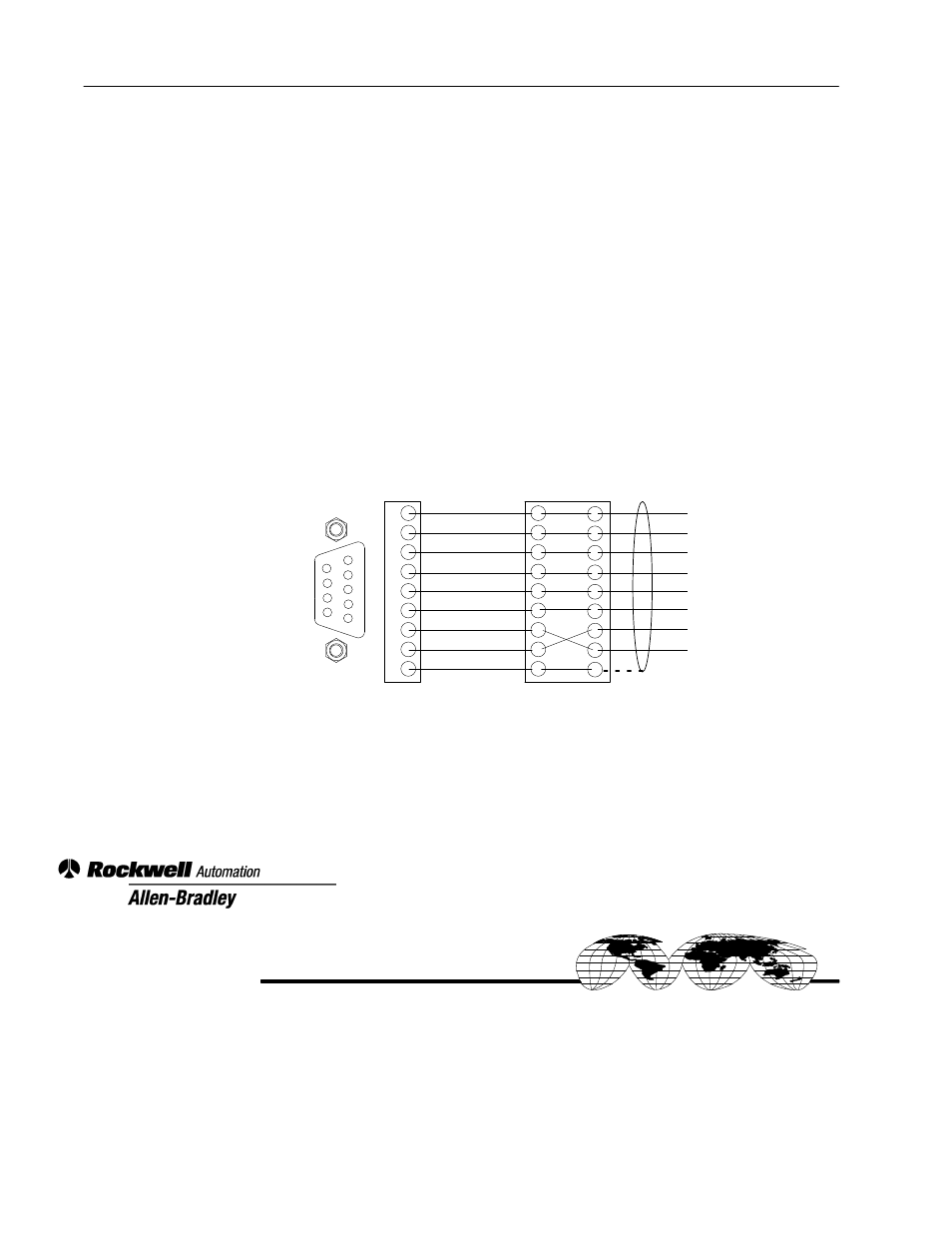 Pinout of the rs-232 port adapter, Worldwide representation | Rockwell Automation 2706-M1 MESSAGEVIEW 421 SER.A INSTALLATION DATA User Manual | Page 2 / 2