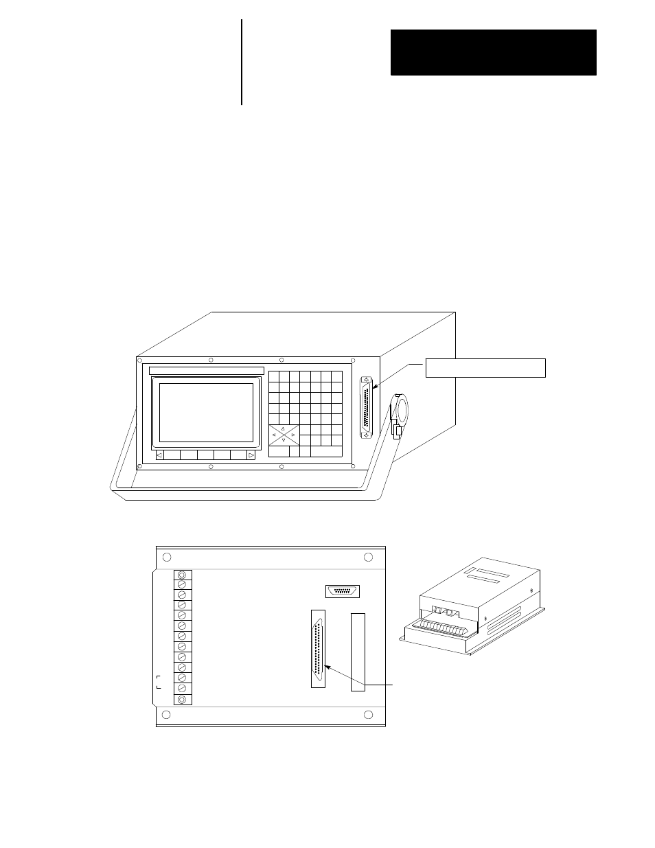 5 portable operator panel, Removable operator panel, Interface assembly | Basic control operation chapter 2 | Rockwell Automation 8520-MUM 9/Series CNC Mill Operation and Programming Manual Documentation Set User Manual | Page 35 / 952