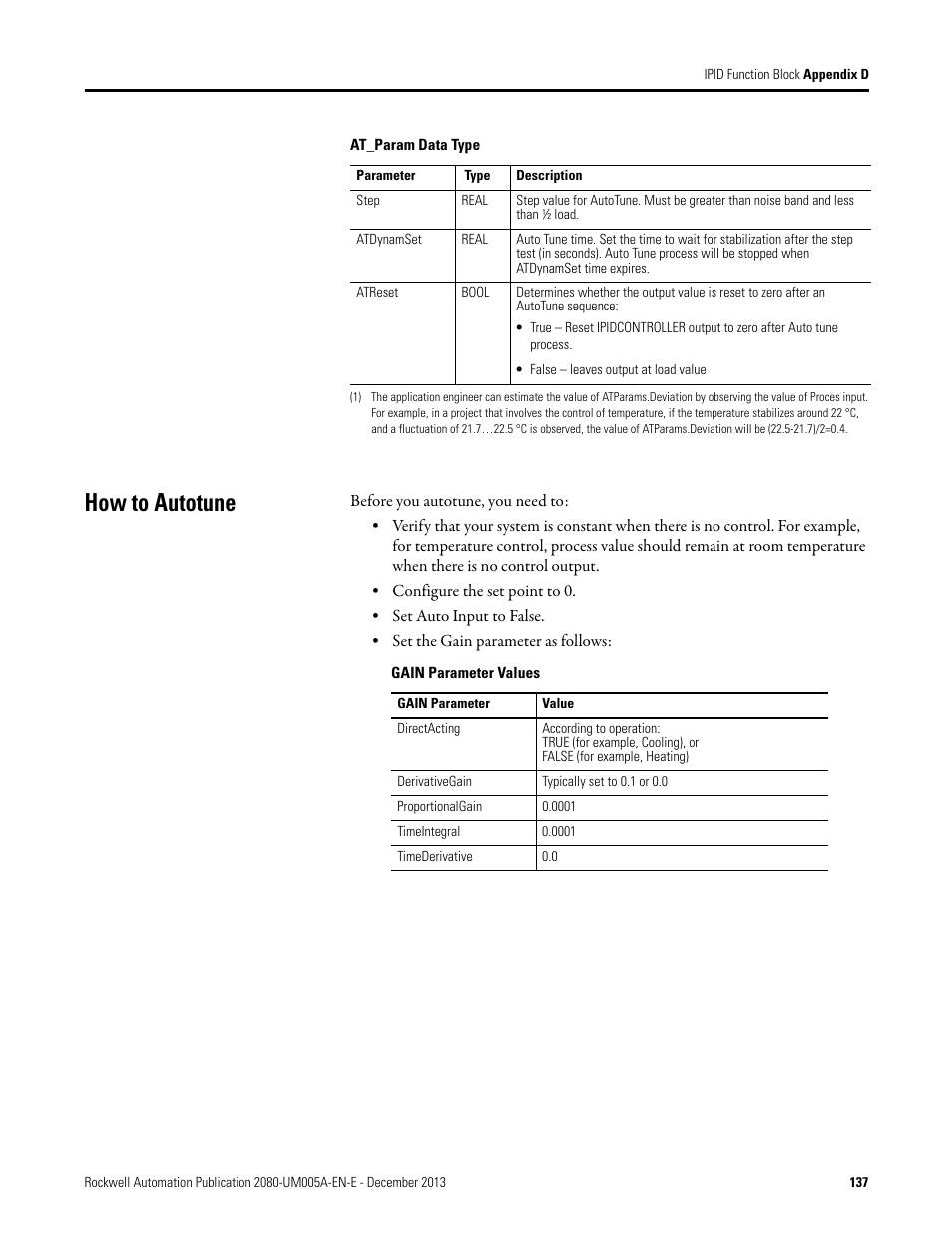 How to autotune | Rockwell Automation 2080-LC20-20QBBR Micro820 20-point Programmable Controllers User Manual User Manual | Page 145 / 162