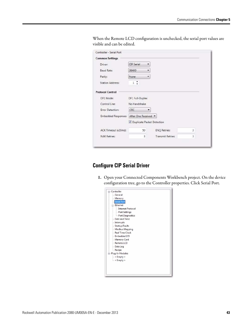 Configure cip serial driver | Rockwell Automation 2080-LC20-20QBBR Micro820 20-point Programmable Controllers User Manual User Manual | Page 51 / 162