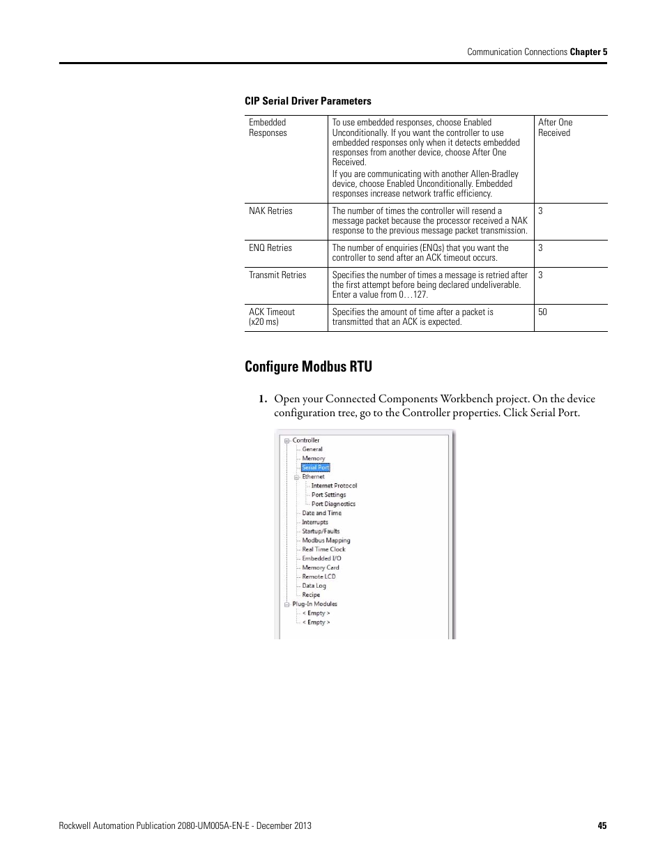 Configure modbus rtu | Rockwell Automation 2080-LC20-20QBBR Micro820 20-point Programmable Controllers User Manual User Manual | Page 53 / 162