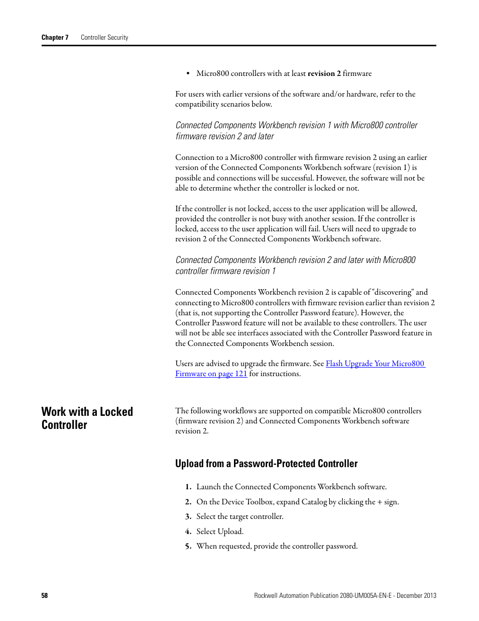 Work with a locked controller, Upload from a password-protected controller | Rockwell Automation 2080-LC20-20QBBR Micro820 20-point Programmable Controllers User Manual User Manual | Page 66 / 162