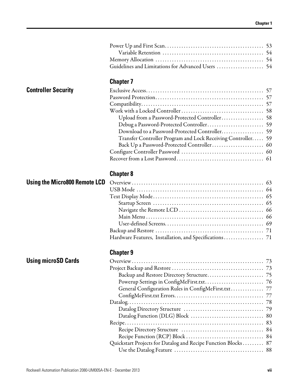 Rockwell Automation 2080-LC20-20QBBR Micro820 20-point Programmable Controllers User Manual User Manual | Page 7 / 162