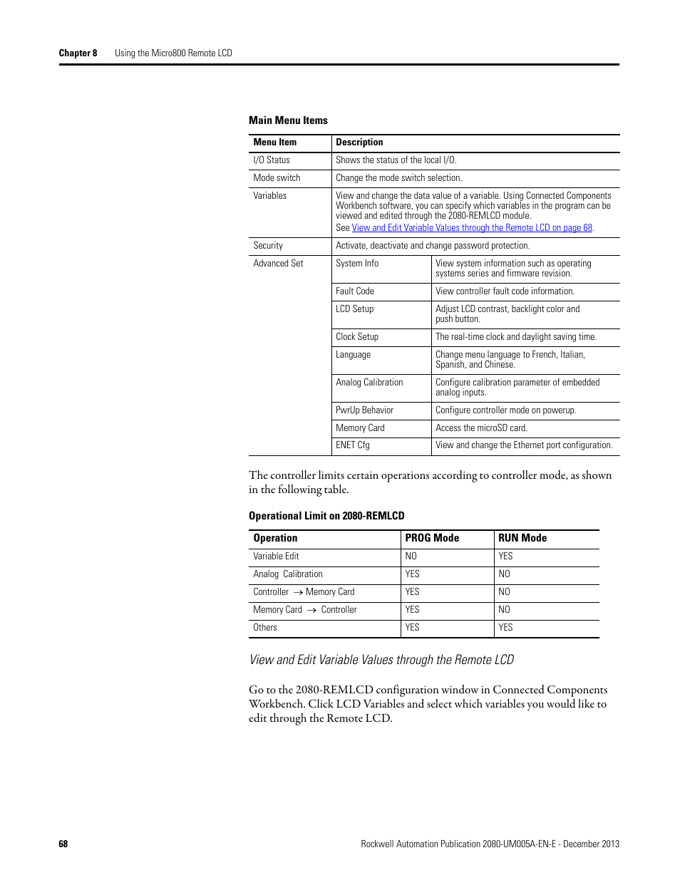 Rockwell Automation 2080-LC20-20QBBR Micro820 20-point Programmable Controllers User Manual User Manual | Page 76 / 162