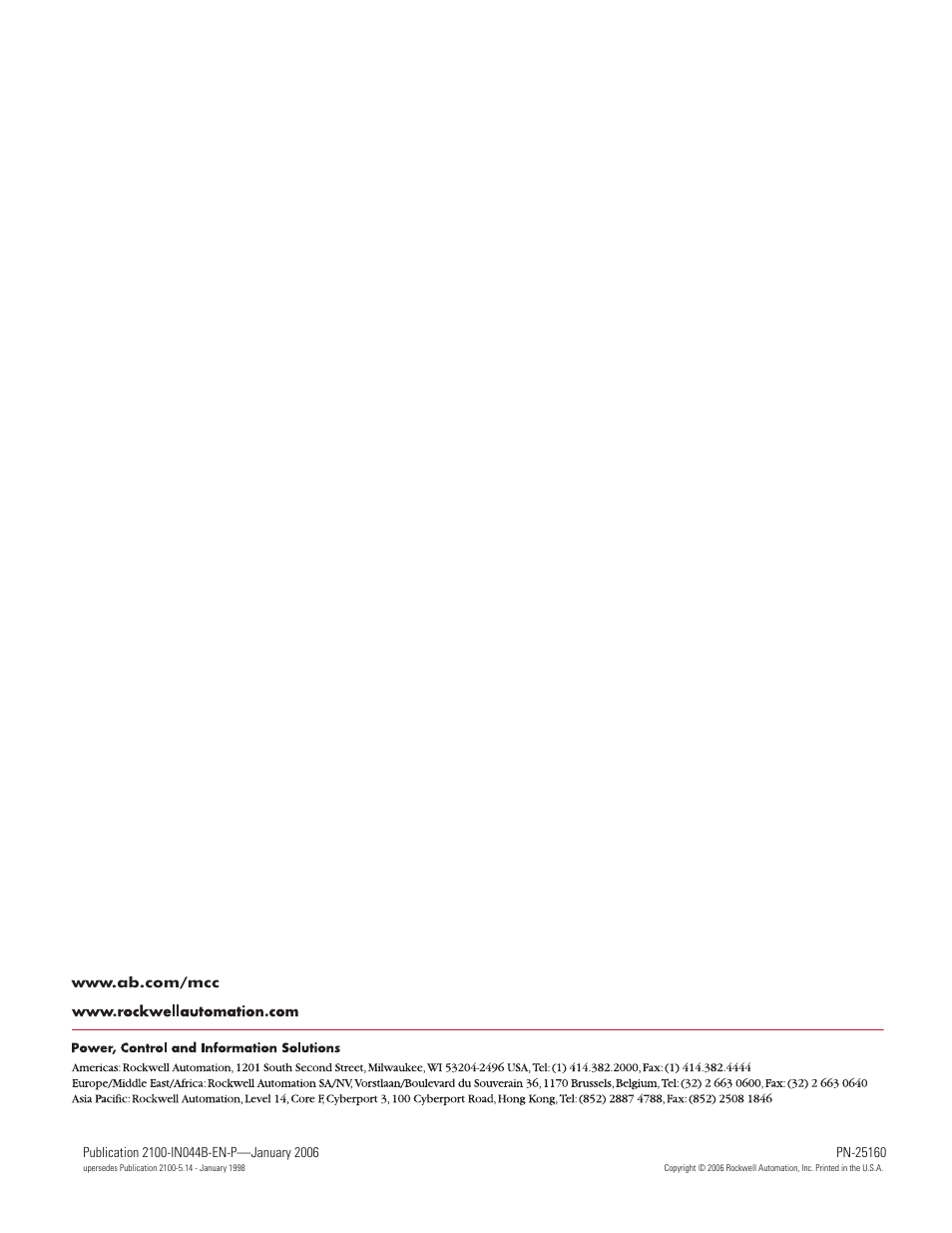 Rockwell Automation 2100 SPLICING HORIZONTAL GROUND BUSES User Manual | Page 8 / 8